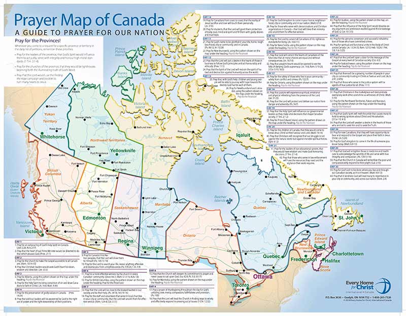 An image of the Prayer Map of Canada.