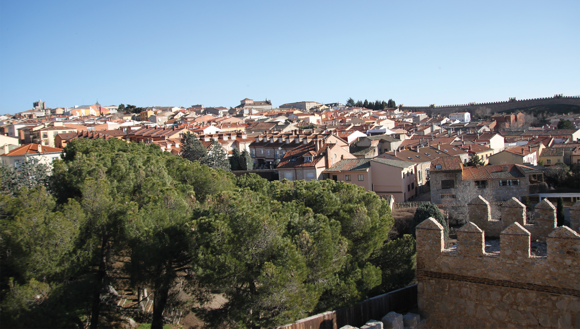 A skyline view of a village in Spain.